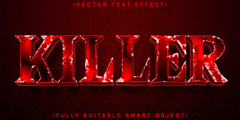 Poster - Red Horror Killer Vector Fully Editable Smart Object Text Effect