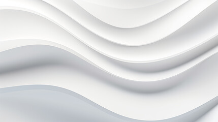 Wall Mural - 3d white geometric abstract background overlap layer on bright space with waves decoration. minimali