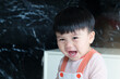 © Nudphon - Asian baby toddler with screamed surprised expression, asian baby making funny fa