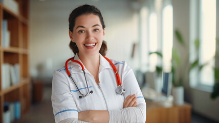 Wall Mural - young doctor in the hospital