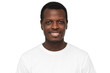 © Damir Khabirov - Close-up portrait of smiling handsome african american man in blank white t-shirt