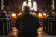 man at confession in church generative ai