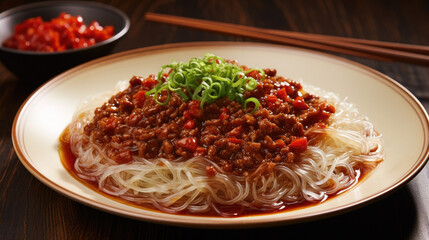 Poster - spaghetti with tomato sauce and basil