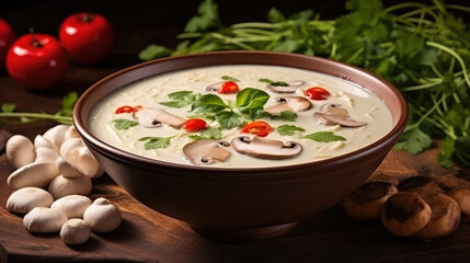 Wall Mural - tom kha gai, or Thai coconut soup