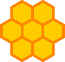 Poster - Honeycomb Beehive Hexagon Geometric Pattern Icon. Vector Image.