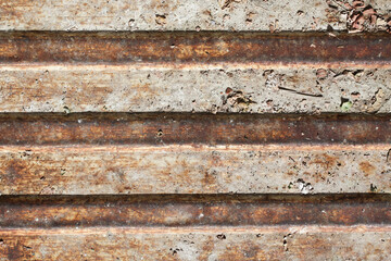 Wall Mural - Corrugated metal sheet. Rusty metal texture. Corrosion background. Grunge rust on metal. Cracked paint pattern. Corroded iron surface. Grainy metal texture. Scratched iron. Rusty noise background.