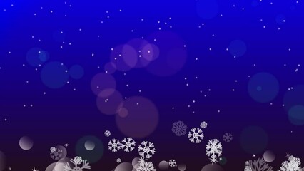 Snowflakes winter background on deep blue. Abstract background/ overlay.