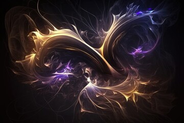 Wall Mural - Abstract background of a combination of swirls of colored smoke and fire in the dark