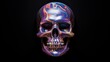 © NK - A colorful skull with a black background