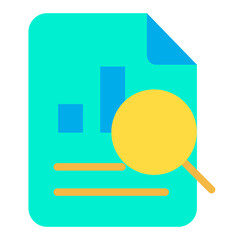 Wall Mural - Flat document search icon