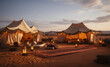 Authentic Bedouin-style tents placed within the desert's heat