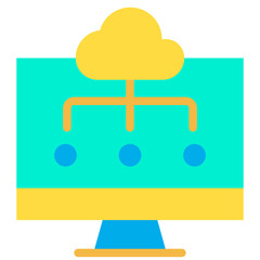 Poster - Flat Computer Cloud icon