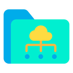 Canvas Print - Flat Folder Cloud icon