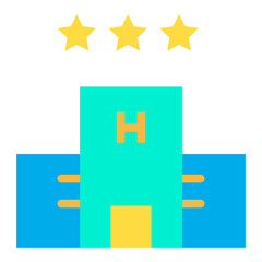 Sticker - Flat Hotal Three star icon