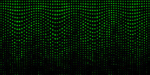 Neon Abstract Halftone Background Green Dots On Black Background Decorative Backdrop Vector Illustration