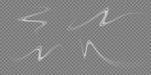 Poster - luminous white lines png of speed. light glowing effect. abstract motion lines. light trail wave png