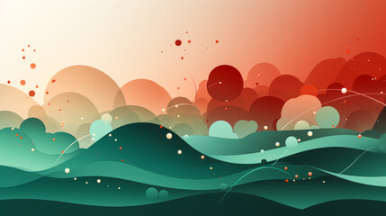 Poster - Red and Green: A Minimalist Vector Masterpiece in Negative Space