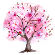 Kwitnące drzewo wiśni ilustracja