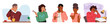 Diverse Group Of Male And Female Characters With Tired Expressions Rubbing Their Eyes, Symbolizing Fatigue, Sleepiness