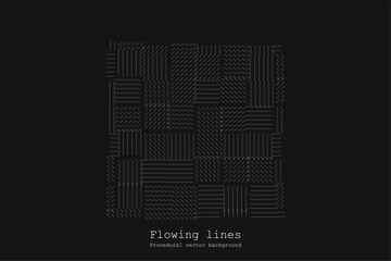 Aufkleber - Abstract Line Matrix Pattern. Noise Flow Dynamic.