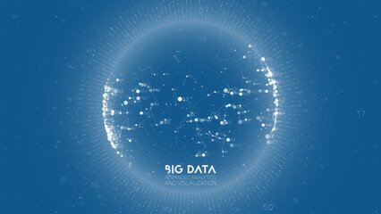 Aufkleber - Big data visualization. Futuristic infographic. Information aesthetic design. Visual data complexity. Complex data threads graphic visualization. Abstract data graph.