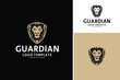 Shield with Royal Lion face head for Security Protection Guard Emblem Badge logo design