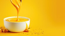 Pumpkin Soup In A Cup On A Clean Background. Minimalism. Vegetarian Orange Cream Soup. Dietary Winter Dish.