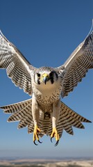 Sticker - A majestic bird soaring through the vibrant blue sky