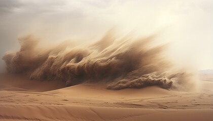 a massive sand dune wave in the desert