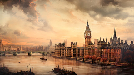 View of London, England in the 1800s