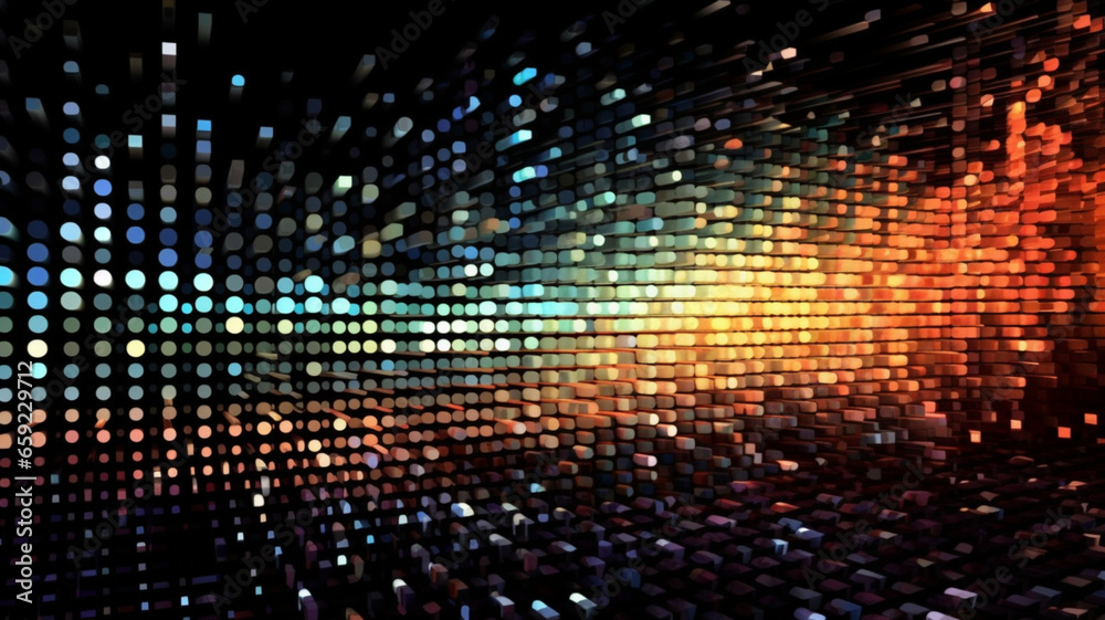 Explore the fusion of mathematical dots and pixels on a dark canvas ...