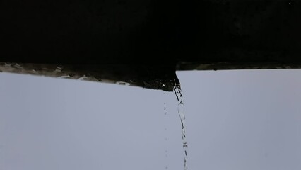 Wall Mural - Raindrops on the surface of the asphalt. footage