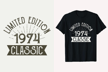 Wall Mural - Limited Edition 1974 classic vintage typography t-shirt design.