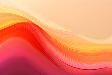 Wall Mural - Futuristic Wavy Motion Speed Lines Background or Backdrop With Indian Red, Pastel Orange and Tomato Colors. Good for Design Texture.