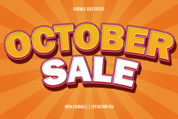 Wall Mural - October Sale Editable Text Effect 3D Gradient Style