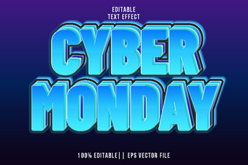 Wall Mural - Cyber Monday Editable Text Effect 3D Gradient Style