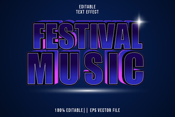 Wall Mural - Festival Music Editable Text Effect 3D Gradient Style