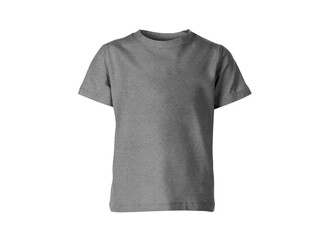 Wall Mural - isolated gray blank t-shirt wear product outfit for design concept mock up on transparent background