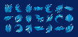 Colorful flat fresh water drop splash icon logo design set