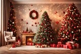 Fototapeta  - christmas tree with gifts
