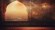 Old Grunge Background With Oriental Ornaments Mosque Background