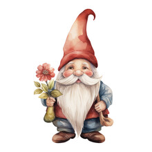Watercolor Boho Cute Gnome Clipart