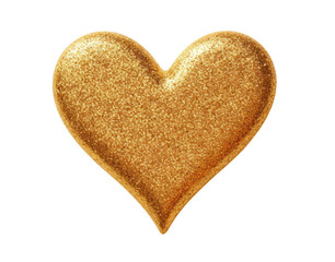 Sticker - Golden glitter heart isolated on transparent background