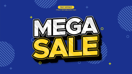 Poster - Mega Sale Banner Design Template and Text Effect. Minimalist and Modern Style. Editable font and text