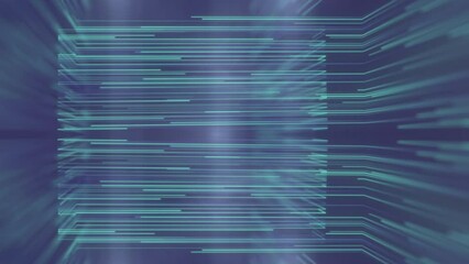 Poster - Futuristic background with loop animation of bright light streams. 3d rendering