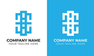 Creative modern minimal monogram abstract business logo design template