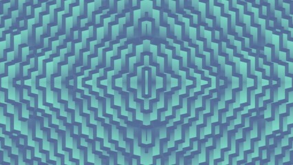 Aufkleber - Symmetrical background with loop animation geometric shapes. 3d rendering 4K