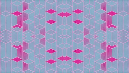 Aufkleber - Abstract background with loop animation of rectangular shapes. 3d rendering 4K