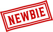 Newbie square grunge stamp, Red label stamp vector