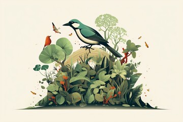 Wall Mural - Graphic illustration poster on biodiversity